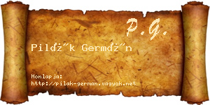 Pilák Germán névjegykártya
